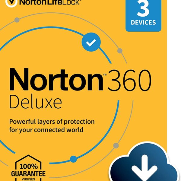 Norton 360 Deluxe EU ONLY (1 Year / 3 Devices) + 25 GB Cloud Storage (Latest Version + Free Updates)