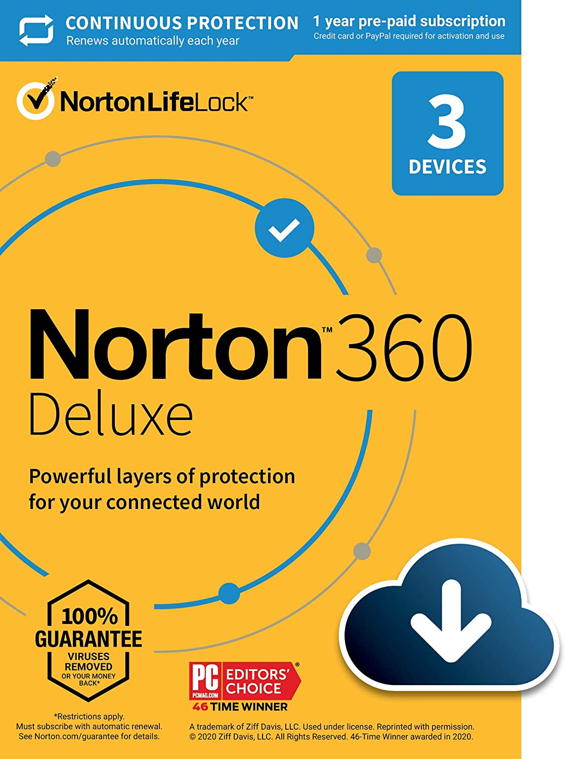 norton-360-deluxe.jpg Norton 360 Deluxe EU ONLY (1 Year / 3 Devices) + 25 GB Cloud Storage (Latest Version + Free Updates) - Image 1